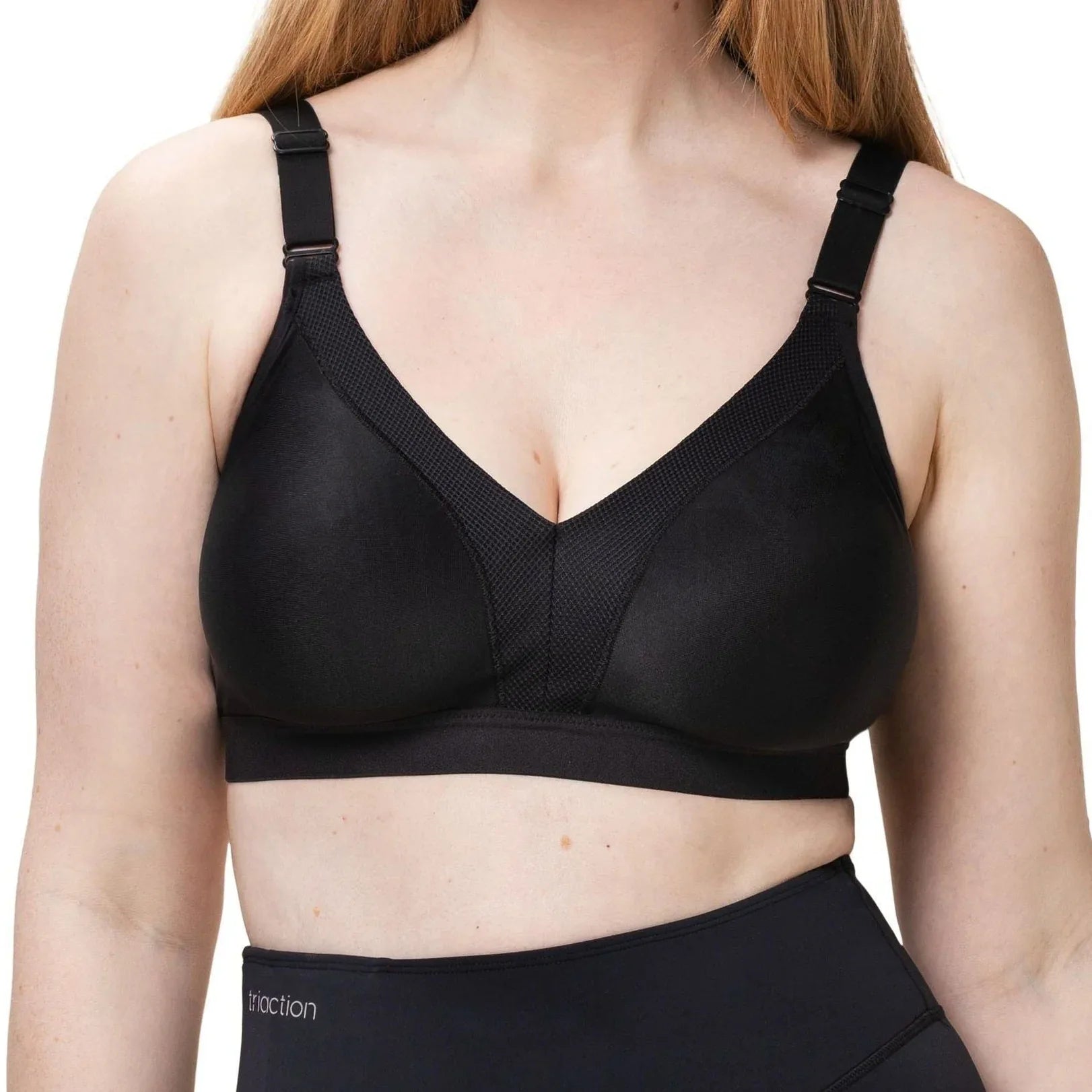 Triumph Triaction Wellness Non-Wired Black Sports Bra: High Support, Adjustable Comfort - Gomix Brands Outlet